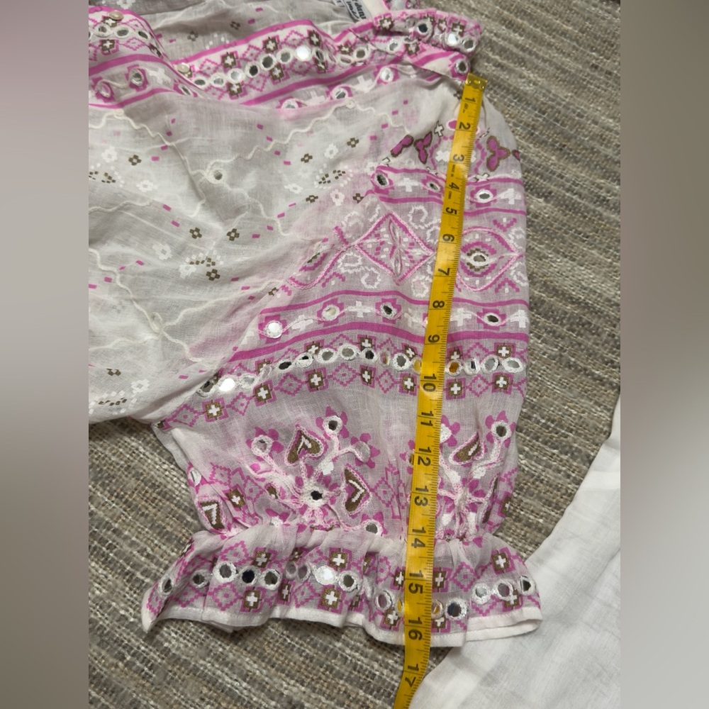 Juliet Dunn White and Pink Embroidered Mini Dress - Picture 12 of 17